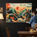 Yayoi Kusama Boho Mountain Landscape Large Wall Art, by MyGreatCanvas | Canvas Wall Art Prints | Photo Prints & Wall Decor