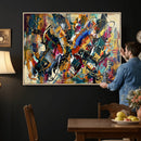 Geometric Abstract Wall Art Canvas Print, Orange Blue by MyGreatCanvas | Canvas Wall Art Prints | Photo Prints & Wall Decor