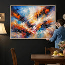 Lyrical Abstraction Wall Art Canvas Print, Orange Blue by MyGreatCanvas | Canvas Wall Art Prints | Photo Prints & Wall Decor