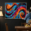 Geometric Abstract Wall Art Canvas Print, Orange Blue by MyGreatCanvas | Canvas Wall Art Prints | Photo Prints & Wall Decor