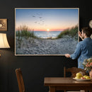 Sandy Dune Path Sunset Canvas Wall Art — Seagulls Beach by MyGreatCanvas | Canvas Wall Art Prints | Photo Prints & Wall Decor