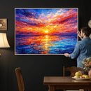 Colorful Knife Ocean Sunset Canvas — Orange Pink Teal by MyGreatCanvas | Canvas Wall Art Prints | Photo Prints & Wall Decor