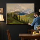 Konrad Petrides Sexten Village Canvas Print, Alpine Mountain Valley Painting, Dolomites Landscape Art by MyGreatCanvas | Canvas Wall Art Prints | Photo Prints & Wall Decor