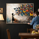 Banksy Graffiti Butterfly Girl Wall Art Canvas Print, Framed by MyGreatCanvas | Canvas Wall Art Prints | Photo Prints & Wall Decor