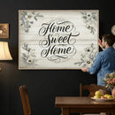 Home Sweet Home Wall Art Canvas Print, Floral Farmhouse by MyGreatCanvas | Canvas Wall Art Prints | Photo Prints & Wall Decor