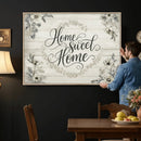 Home Sweet Home Wall Art Canvas Print, Floral Farmhouse by MyGreatCanvas | Canvas Wall Art Prints | Photo Prints & Wall Decor