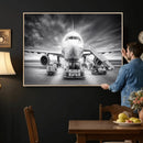 Airplane Wall Art Canvas Print, Black and White Jet Aircraft by MyGreatCanvas | Canvas Wall Art Prints | Photo Prints & Wall Decor