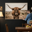 Texas Longhorn Bull Wall Art Canvas Print, Western Farmhouse by MyGreatCanvas | Canvas Wall Art Prints | Photo Prints & Wall Decor