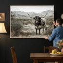 Texas Longhorn Bull Wall Art Canvas Print, Western Farmhouse by MyGreatCanvas | Canvas Wall Art Prints | Photo Prints & Wall Decor