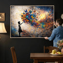 Banksy Girl Wall Art Canvas Print for Living Room Decor by MyGreatCanvas | Canvas Wall Art Prints | Photo Prints & Wall Decor