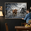 Texas Longhorn Canvas Wall Art, Rustic Farm Barn Bluebonnet by MyGreatCanvas | Canvas Wall Art Prints | Photo Prints & Wall Decor