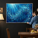 School of Fish Canvas Print | Blue Ocean Underwater Wall Art by MyGreatCanvas | Canvas Wall Art Prints | Photo Prints & Wall Decor