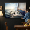 Sailboat Wall Art Canvas Print, Ocean Sunset Sailing Framed by MyGreatCanvas | Canvas Wall Art Prints | Photo Prints & Wall Decor