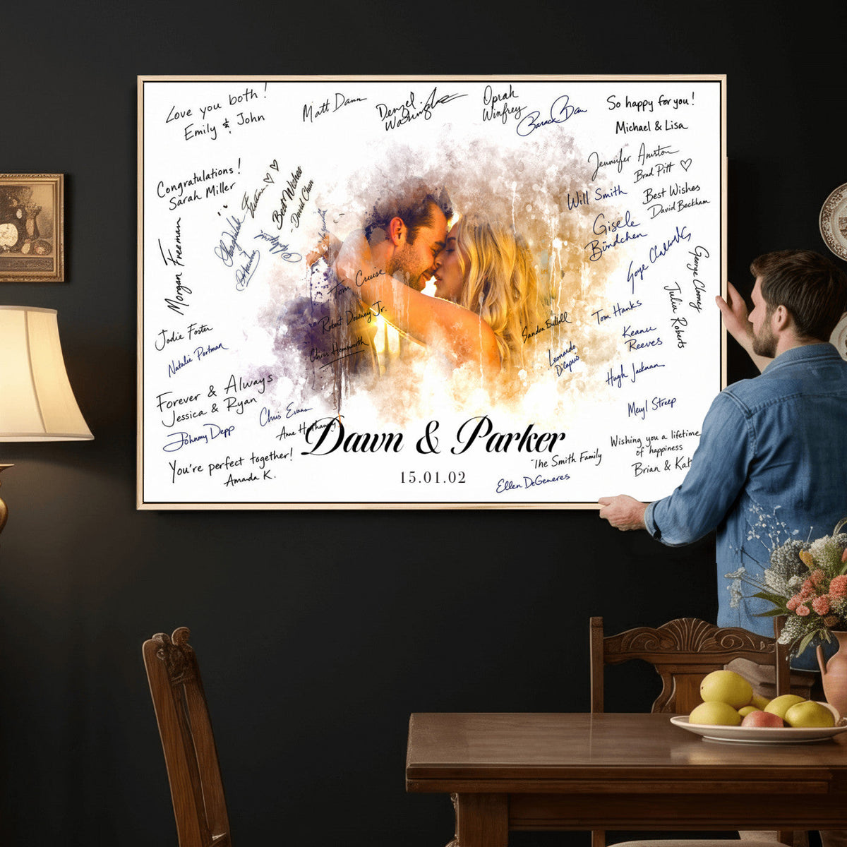 Wedding Guest Book Alternative Wall Art Canvas Print, Personalized, photo 13 of 27