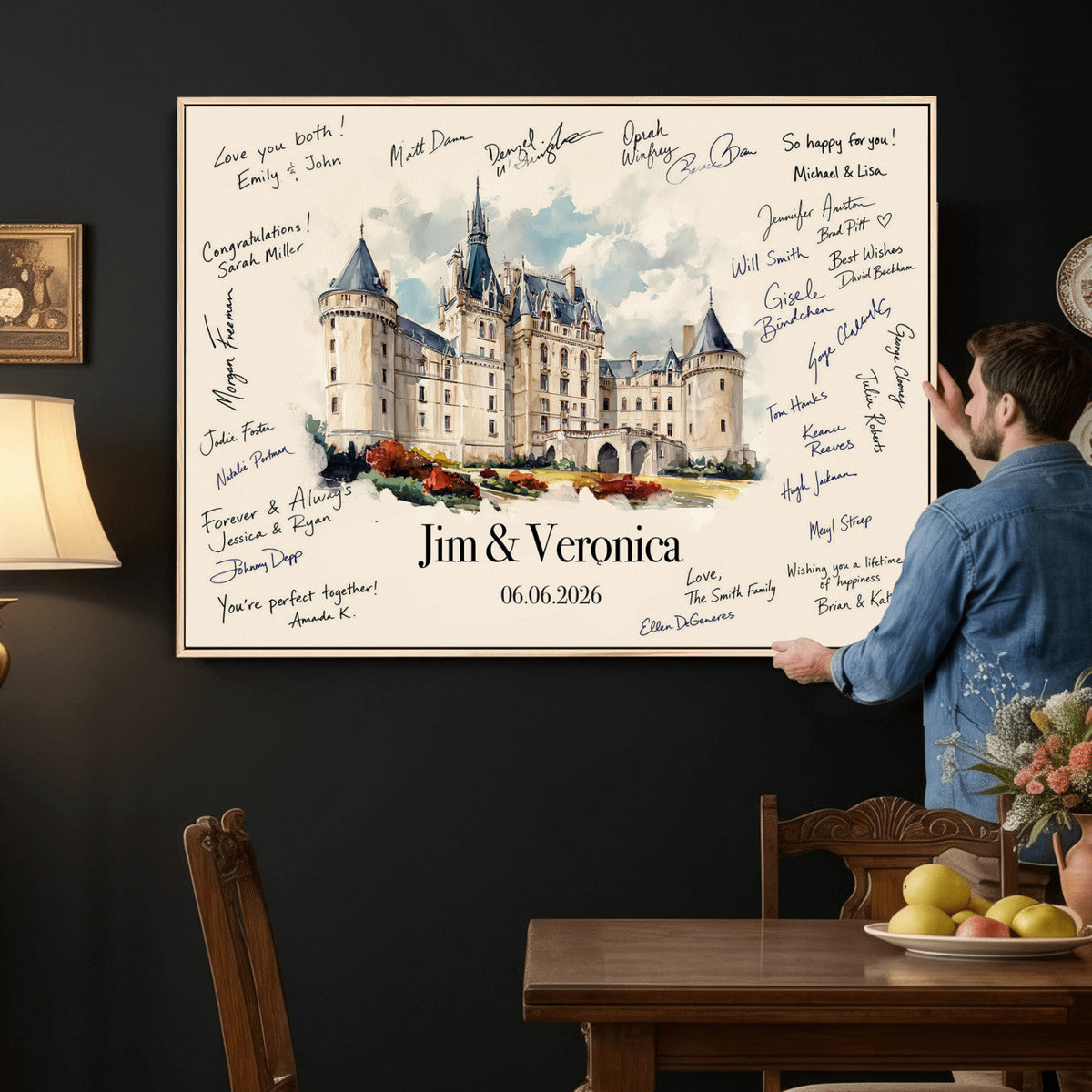Wedding Guest Book Alternative Wall Art Canvas Print, Personalized, photo 18 of 25