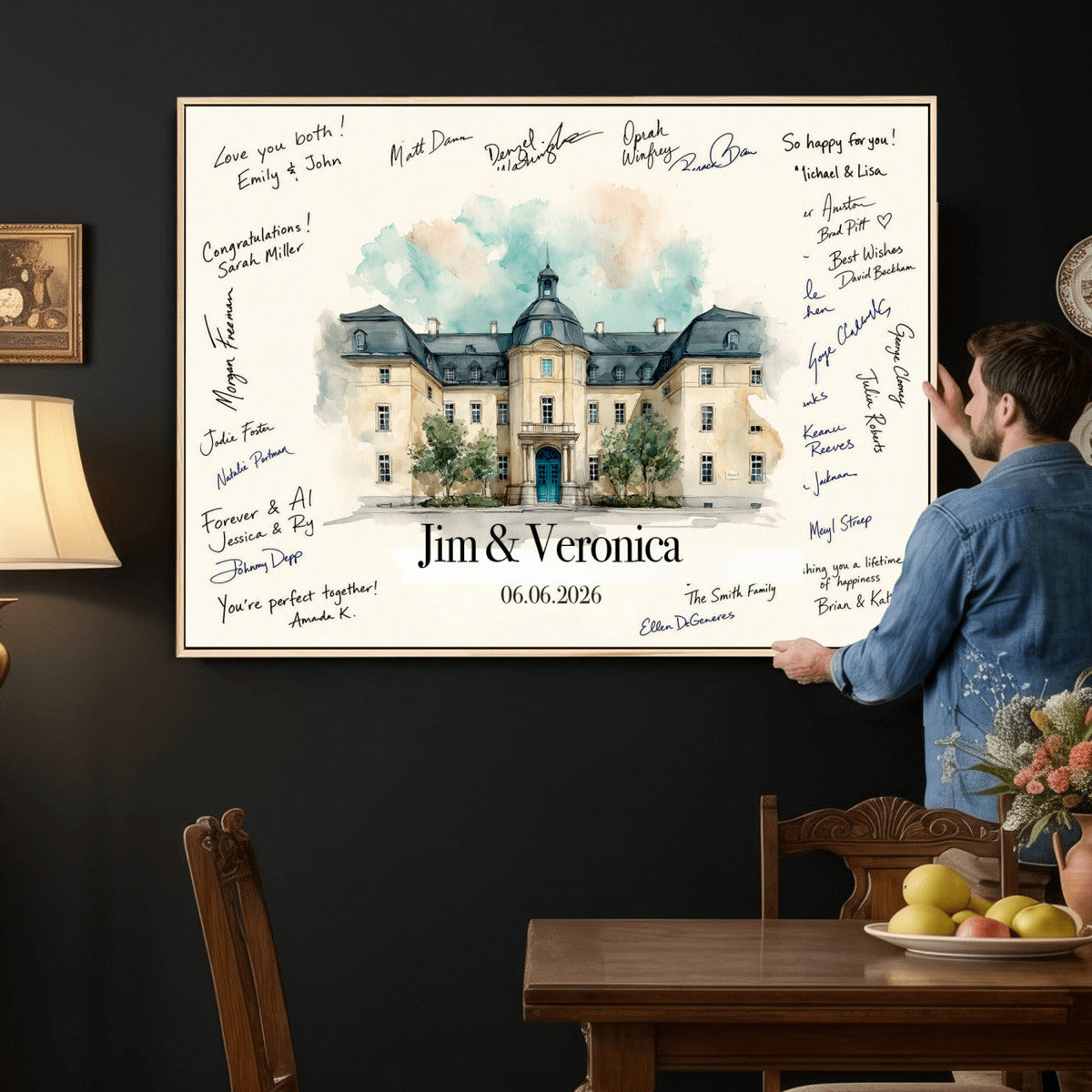 Wedding Guest Book Alternative Wall Art Canvas Print, Personalized, photo 19 of 25