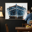 Blue Wooden Rowboat Canvas Wall Art, Coastal Nautical Boat Painting Print for Lake Beach House Decor, Minimalist Maritime Decor Artwork by MyGreatCanvas | Canvas Wall Art Prints | Photo Prints & Wall Decor