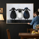 Funny Sheep Canvas Wall Art, Three Quirky Sheep Painting Print, Cute Animal Nursery Decor, Black White Navy Farmhouse Art, Kids Room Gift by MyGreatCanvas | Canvas Wall Art Prints | Photo Prints & Wall Decor