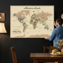 Personalized Push Pin Map with Pin Wall Art Canvas Print –