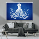 Large 3-Panel Blue Octopus Canvas Wall Art | Coastal Marine by MyGreatCanvas | Canvas Wall Art Prints | Photo Prints & Wall Decor