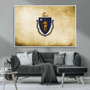 Massachusetts Flag Wall Art Canvas Print