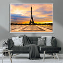 Paris Eiffel Tower Sunset Canvas Wall Art Print - Iconic
