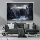 Night Landscape and Trees Wall Art Canvas Print
