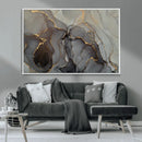 Gray Marble Fluid Wall Art – Modern Abstract Canvas Print