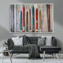 Vintage Wooden Weathered Ski's in Front of an Old Barn Wall by MyGreatCanvas | Canvas Wall Art Prints | Photo Prints & Wall Decor