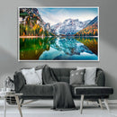 Spectacular autumn view of Braies Lake Wall Art Canvas Print by MyGreatCanvas | Canvas Wall Art Prints | Photo Prints & Wall Decor