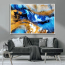 Blue Orange Marble Fluid Effect Canvas Wall Art Print by MyGreatCanvas | Canvas Wall Art Prints | Photo Prints & Wall Decor