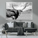 Cattle Wall Art Longhorn Cow Canvas Print