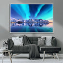 Northern Lights above Mountain Wall Art, Northern Lights