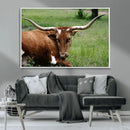 Longhorn Cow Animal Wall Art Canvas Print by MyGreatCanvas | Canvas Wall Art Prints | Photo Prints & Wall Decor
