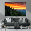 Forest Landscape Wall Art Sunset Canvas, Forest Sunset