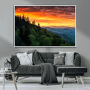 Smoky Mountains Sunset Wall Art Canvas Print | 3 Panel by MyGreatCanvas | Canvas Wall Art Prints | Photo Prints & Wall Decor