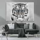 Black and White Tiger Wall Art Animal Canvas Print