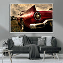 Red Classic Car Wall Art Canvas Print
