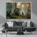 Grizzly Bear Cubs Wall Art Canvas Print