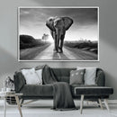 Black and White Elephant Wall Art Canvas Print