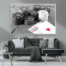 Poker Game Cards Wall Art Canvas, Multi Panel Wall Art