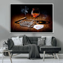 Whiskey Cigar Wall Art Canvas Print Kitchen Wall