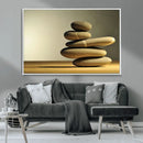 Fluvial Zen Stones Canvas Wall Art Print