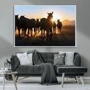 Horse Herd Wall Art Animal Canvas Print