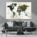 Vintage World Map Wall Art Canvas Print, Framed Rustic Earth by MyGreatCanvas | Canvas Wall Art Prints | Photo Prints & Wall Decor