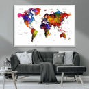 World Map Canvas Print – Detailed Map of the World Wall Art