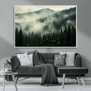 Captivating Misty Forest Wall Art Premium Canvas Print a