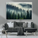 Captivating Misty Forest Wall Art Premium Canvas Print a