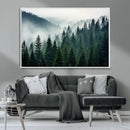 Captivating Misty Forest Wall Art Premium Canvas Print,