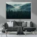 Captivating Misty Forest Wall Art Premium Canvas Print,